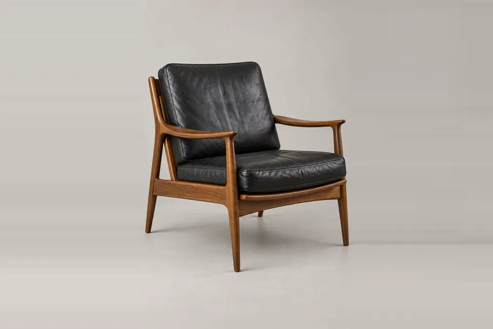 Walnut lounge chair